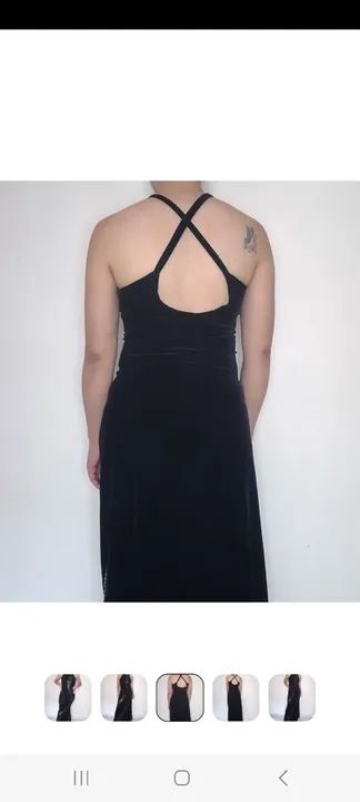 Vestido preto de veludo e paetês  - Foto 3