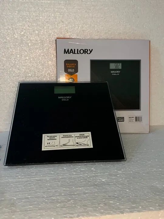 Balança Digital Mallory Oslo com Bateria Inclusa, Desligamento Automátia- Entrega Grátis