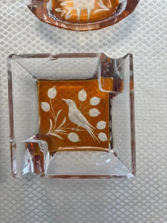 Conjunto vintage de cristal âmbar alemão (1930) - Foto 3