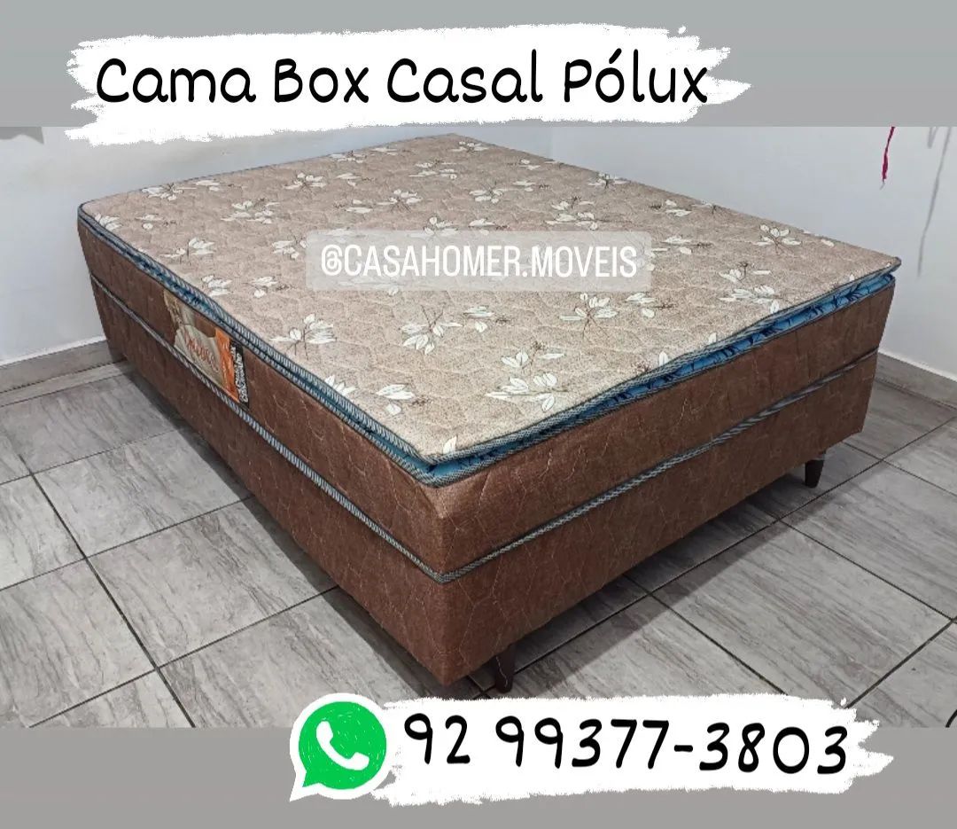 Cama Box Casal Pólux com 10 centímetros de espuma 
