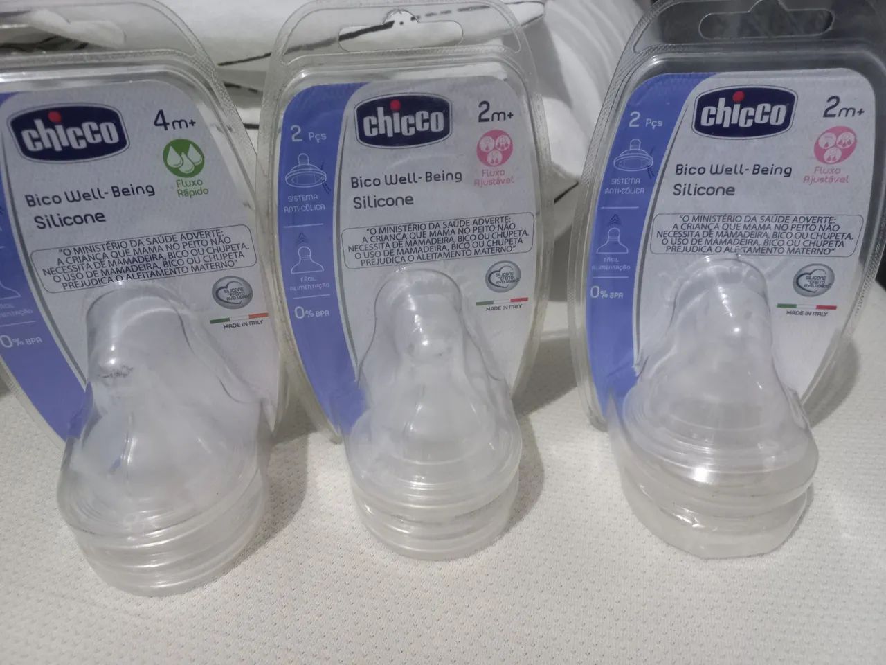 Bicos de Mamadeiras Chicco Silicone - Pacote com 2 - Fluxo Ajustável