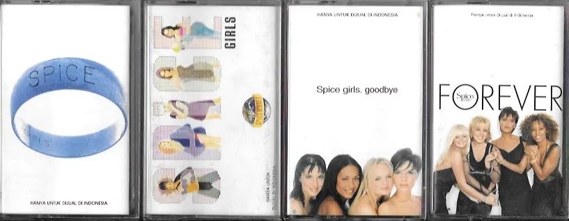 Kit de fita cassete (K7) Spice Girls -- Spice; Spice World; Goodbye; Forever (importadas)