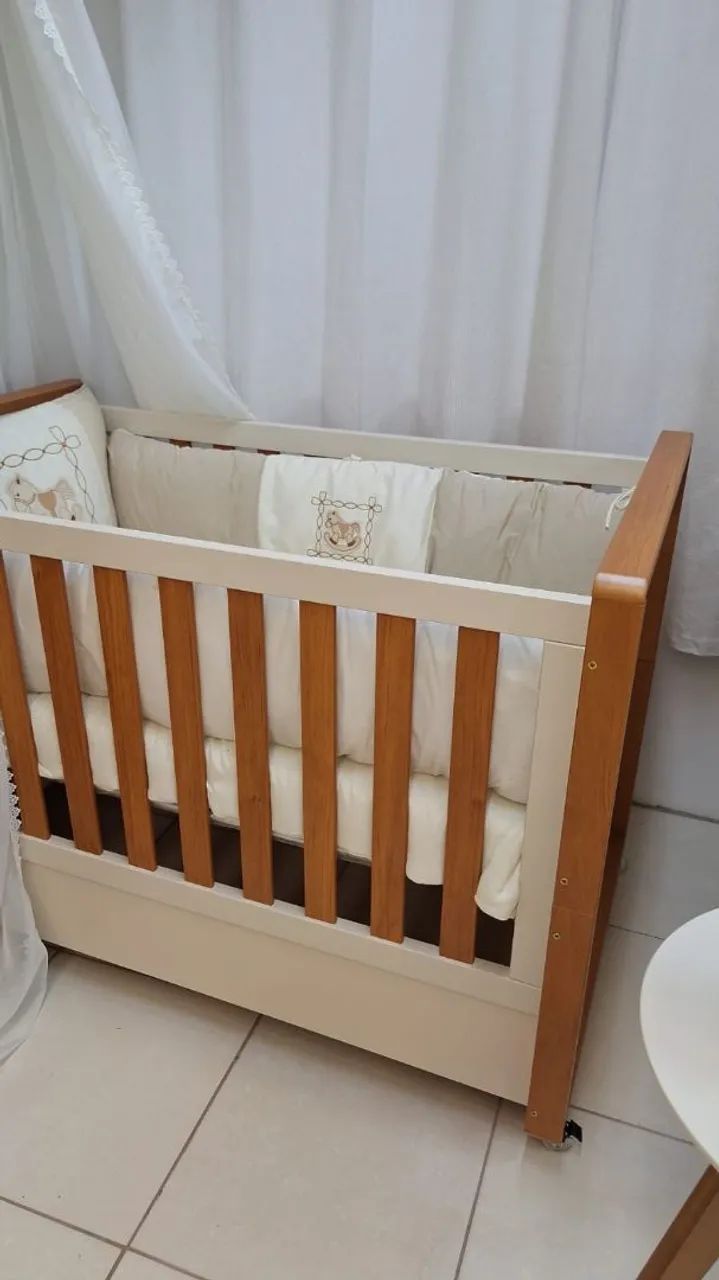 Berço/Mini Cama Tutto em MDF com rodinhas - Foto 3