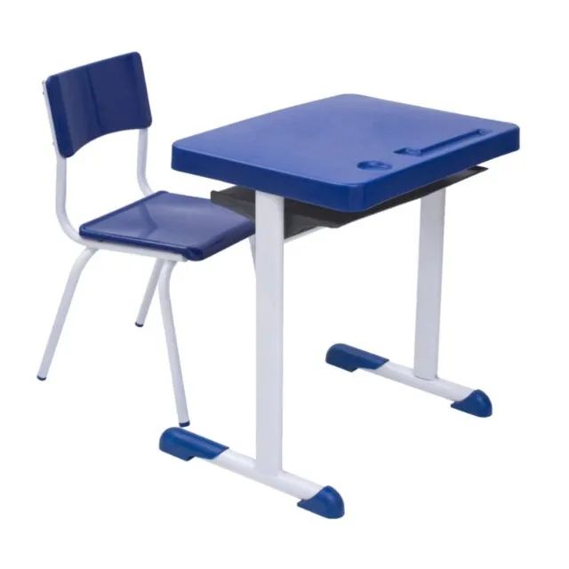 Conjunto Infantil Mesa E Cadeira Azul Resistente Premium 41089 - Foto 5