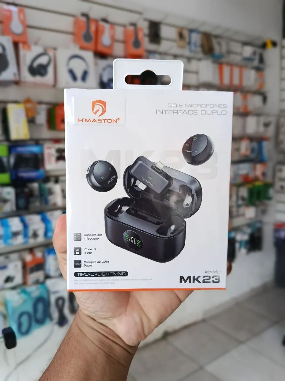 Microfone lapela duplo profissional Ios e Android - entrega em slz e regiao 