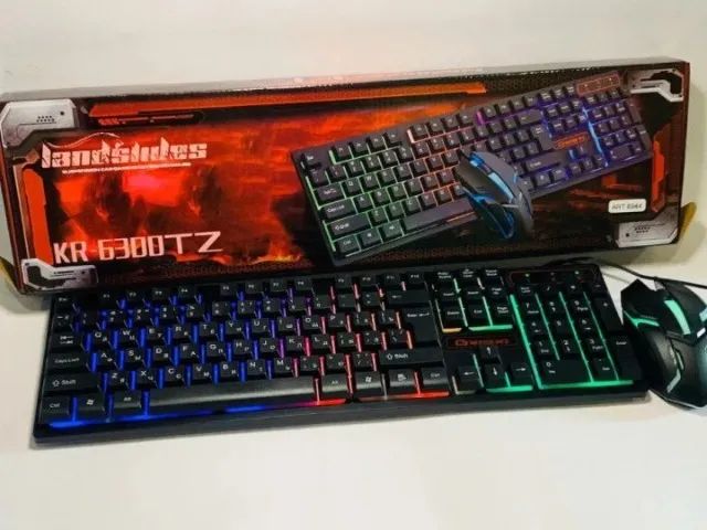 Kit teclado semi mecânico + mouse