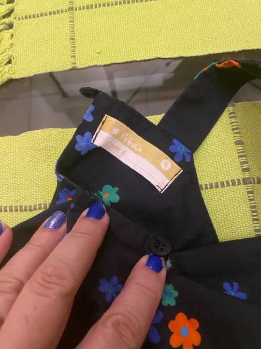 Marca: FÁBULA Macacão Infantil Floral - 4 anos - Loja Fábula Shopping Rio Design - Foto 6