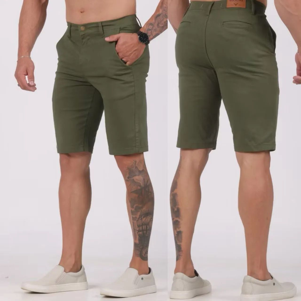 Bermuda Chino Masculina Bege - Conforto e Estilo - Foto 5