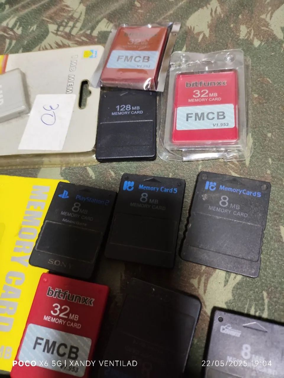 Lote 15 Memory Cards PS2 - 1MB/8MB/32MB/64MB/128MB - FMCB - Foto 2