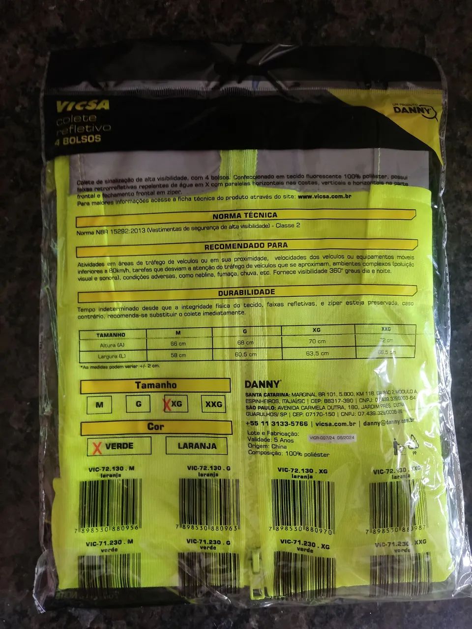 Colete Refletivo VICSA - 4 Bolsos - Foto 4