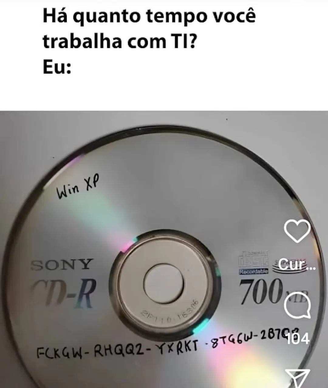 CD-R SONY 700MB com Windows XP