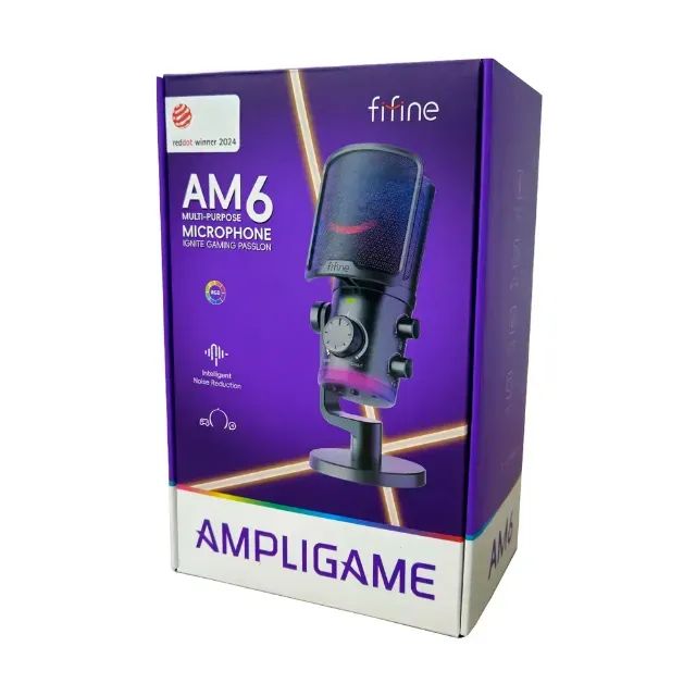 Microfone Fifine AM6 Ampligame RGB cardióide USB Gamer profissional - Foto 6