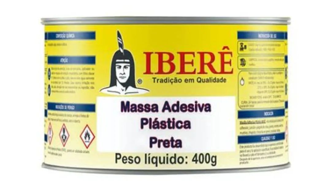 Massa Adesiva Plástica Preta Ibere 400g