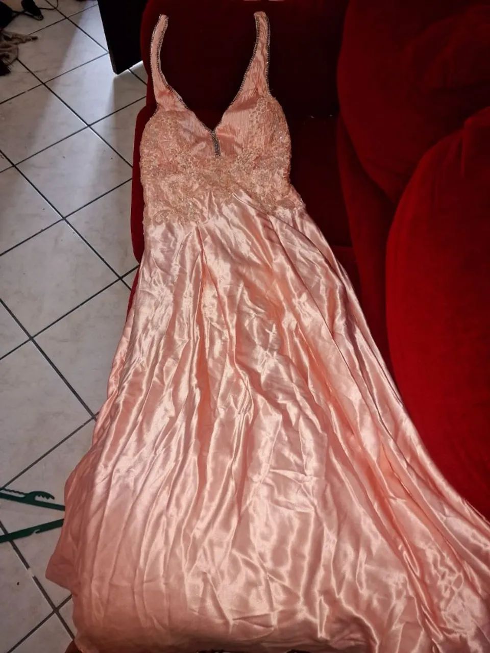 Vestido de festa longo rosa