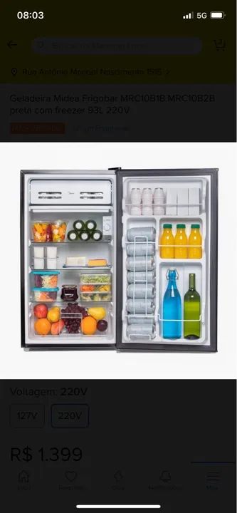 Geladeira Midea Frigobar 110 Litros - Nova na Caixa com NF - Foto 3