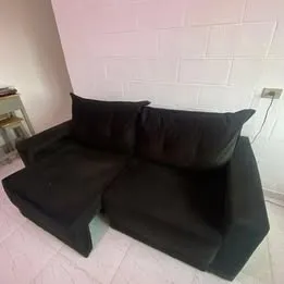 DESAPEGO > Sofa Retrátil 180cm - Usado - Suede Preto