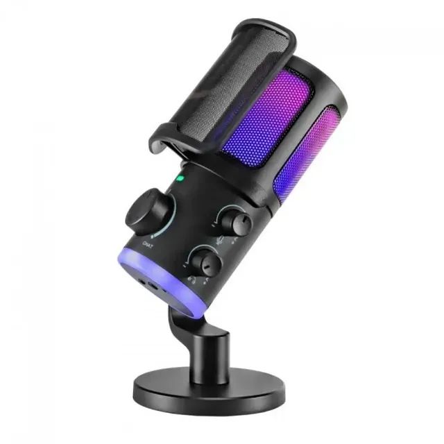 Microfone Fifine AM6 Ampligame RGB cardióide USB Gamer profissional - Foto 3
