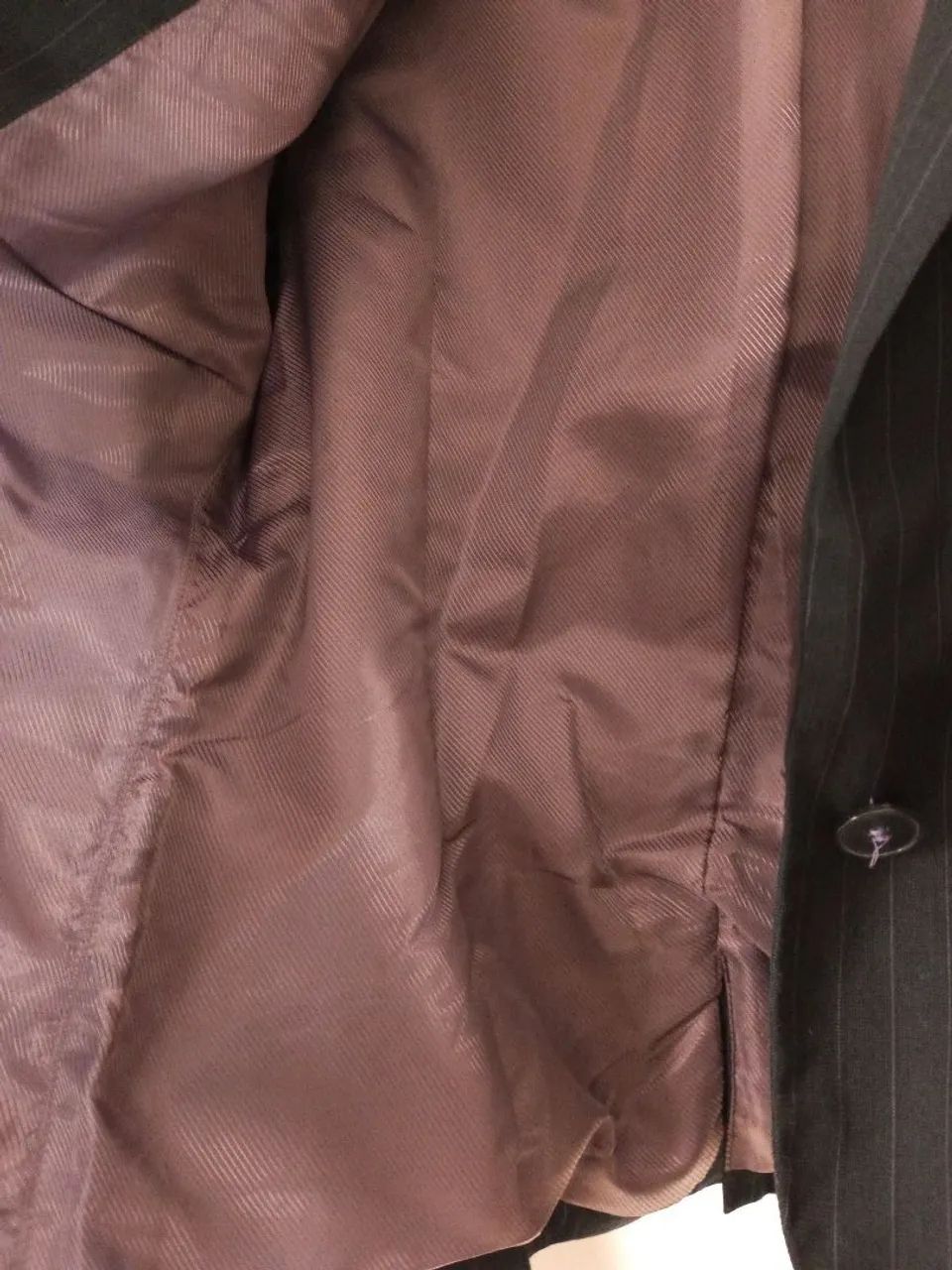 Blazer feminino preto riscas lilás  - Foto 4