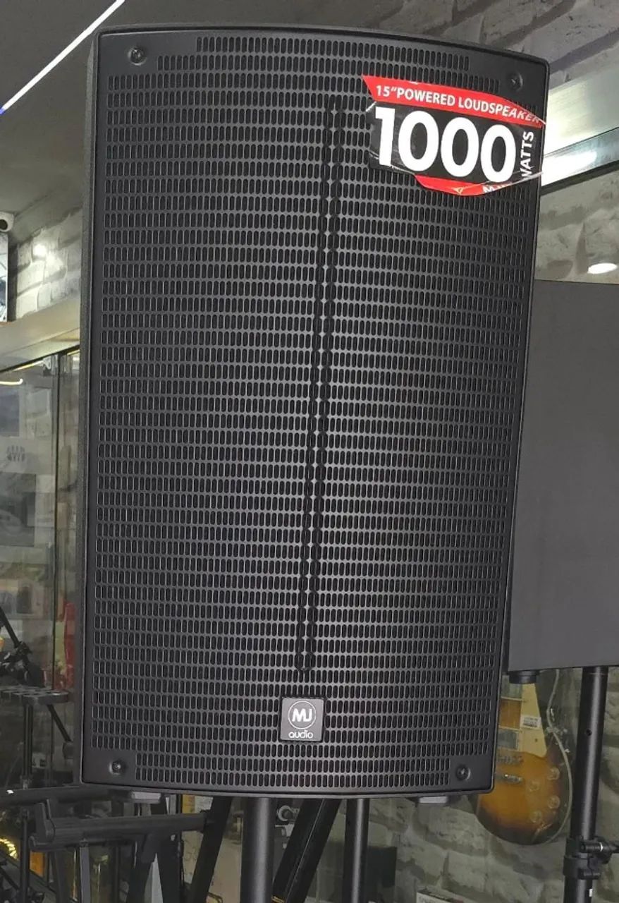 Kit Caixa Mj áudio  MJK15A 1000W com Suporte e Microfone 10X 209,90 - Foto 2