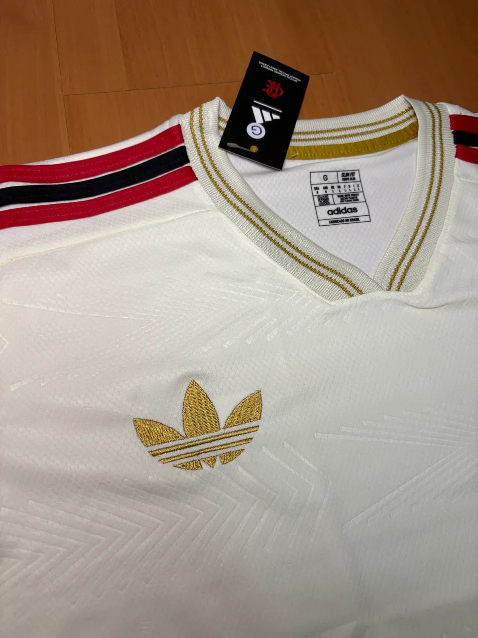 Camisa flamengo 3 bege dourada - Foto 4