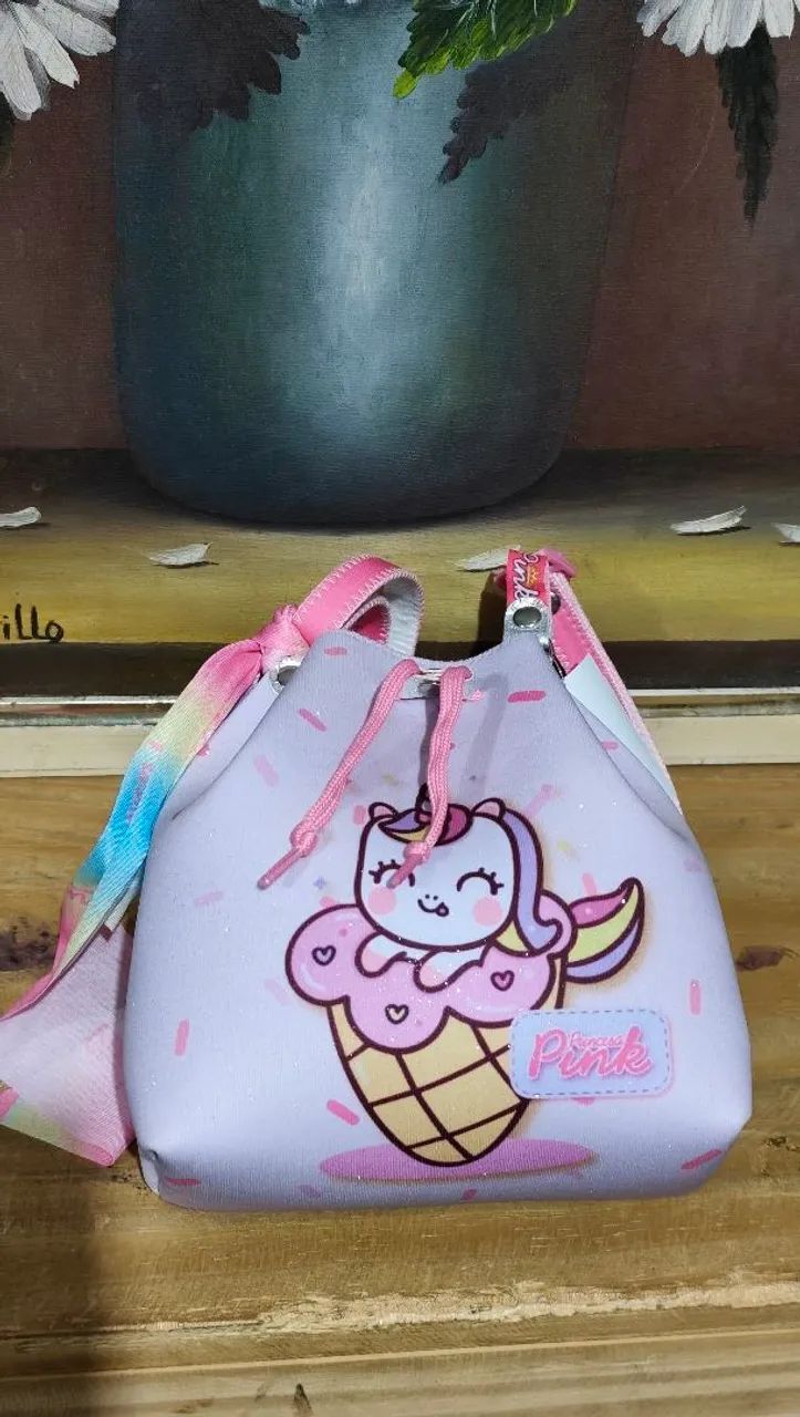 Kit com 2 Bolsinhas Pink - Unicórnio com Cheirinho de Morango<br> - Foto 5