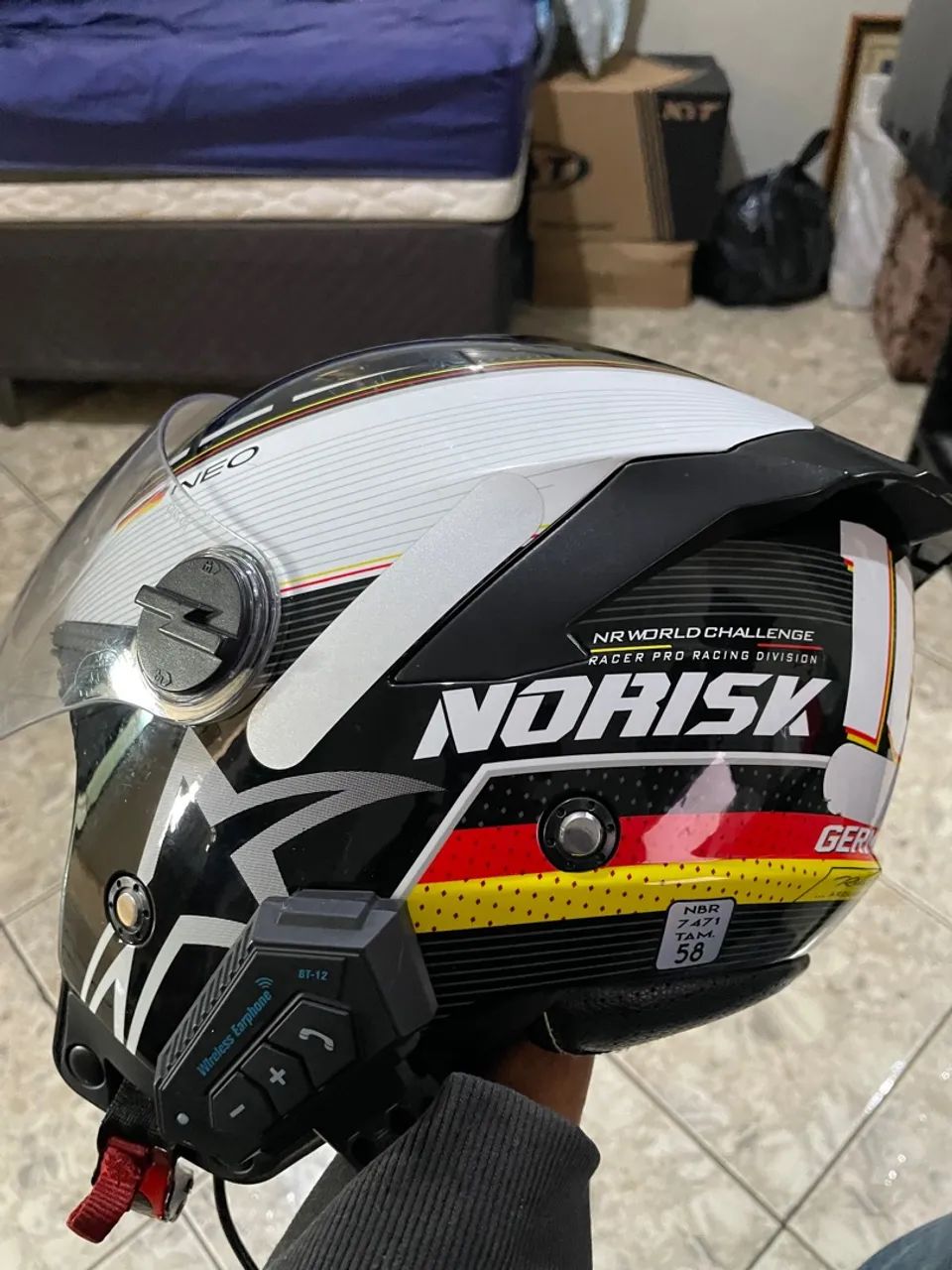 Capacete de Moto No Risk Alemanha  - Foto 4