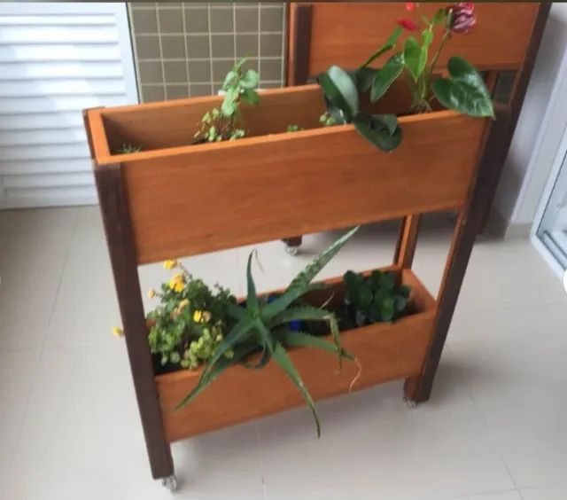 porta vasos em compensado naval e madeira maciça - Foto 2
