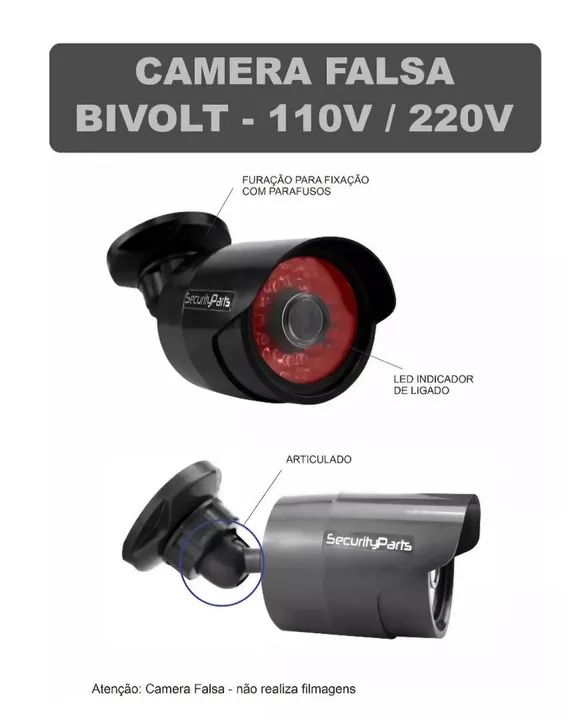 Câmera Fals4 com LED - 5 unidades - Pilha ou energia - Foto 2