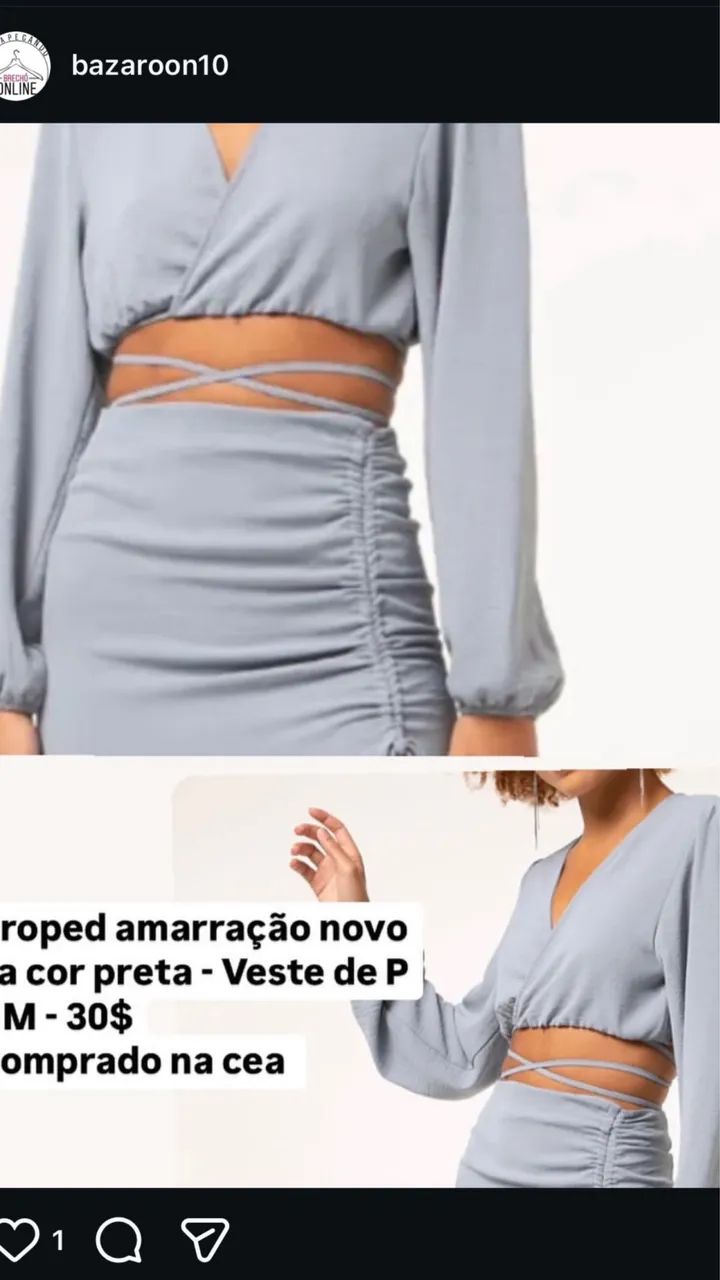 Croped novo manga longa