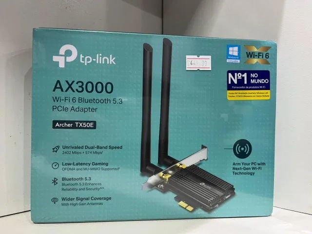 Adaptador PCI EX WI-FI 6 AX3000 Bluetooth 5.0 ARCHER TX50E - TP-LINK -Loja Coimbra Entrega