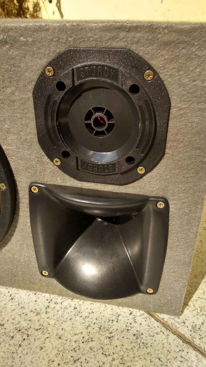 Caixa Trio Selada Subwoofer Falante Arlen 10 polegadas 125w rms Corneta Tweeter - Foto 5