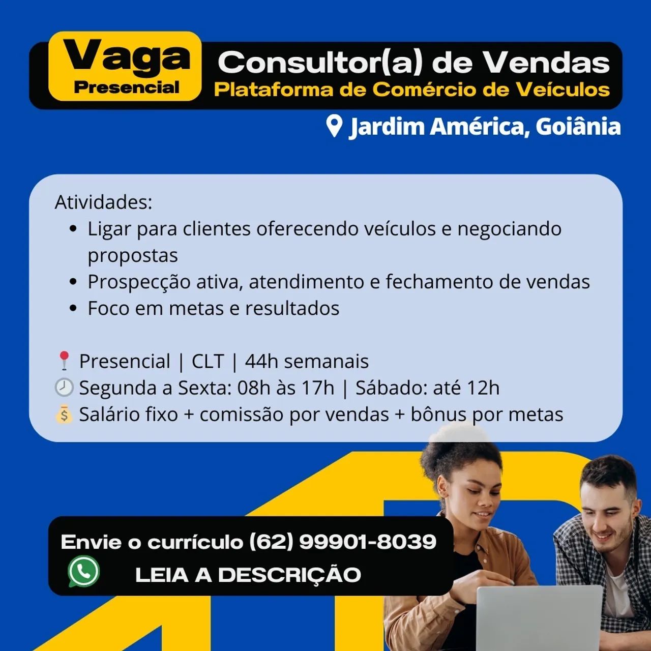 Vaga Consultor(a) de Vendas - Veículos