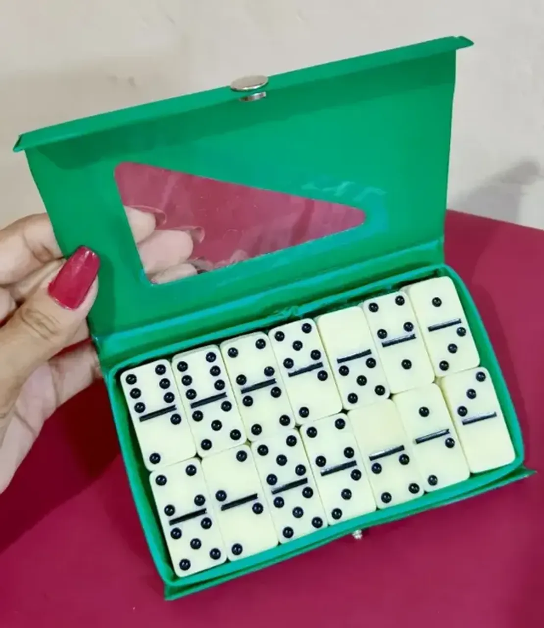 Dominó de Osso com estojo, JOGO 28 Peças