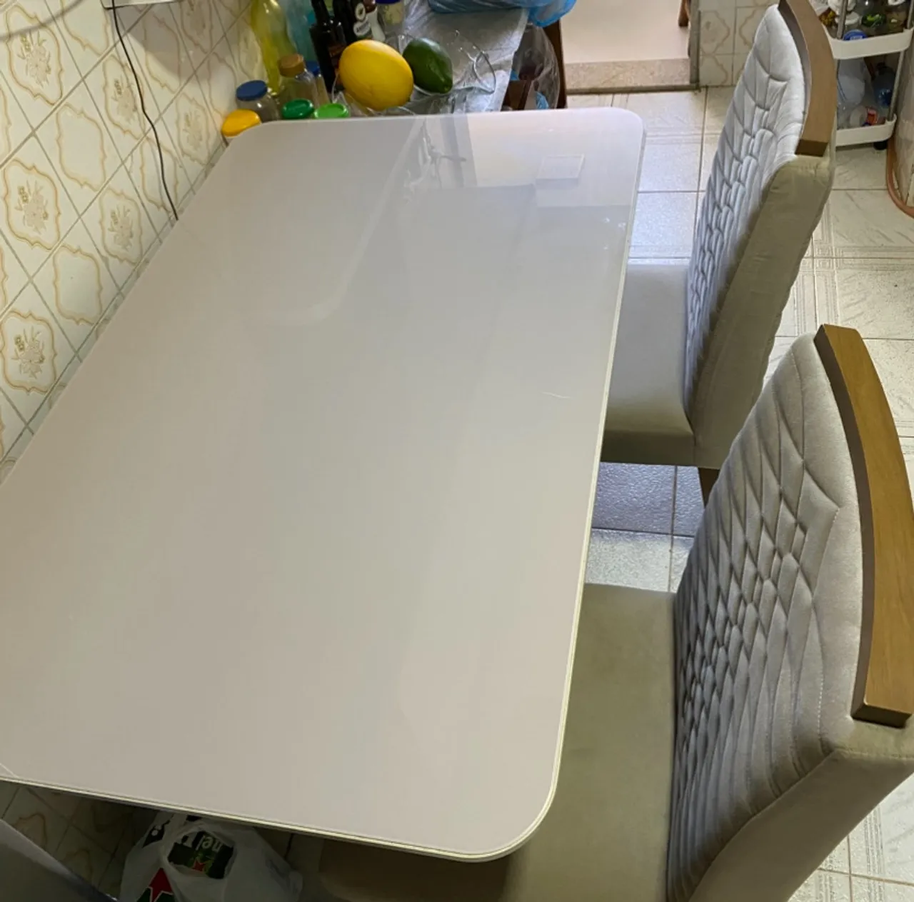 Mesa de Jantar Branca com Cadeiras
