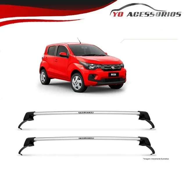 Rack Teto Mobi Fiat Projecar Preto E Prata