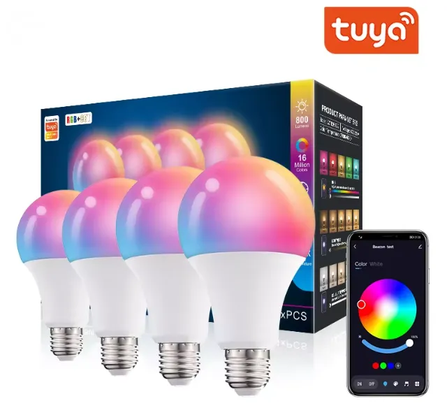 Conjunto com 4 Lâmpadas Inteligente Bluetooth - 9w - 220v