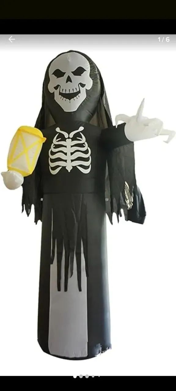 Decoração inflável de Halloween: esqueleto
