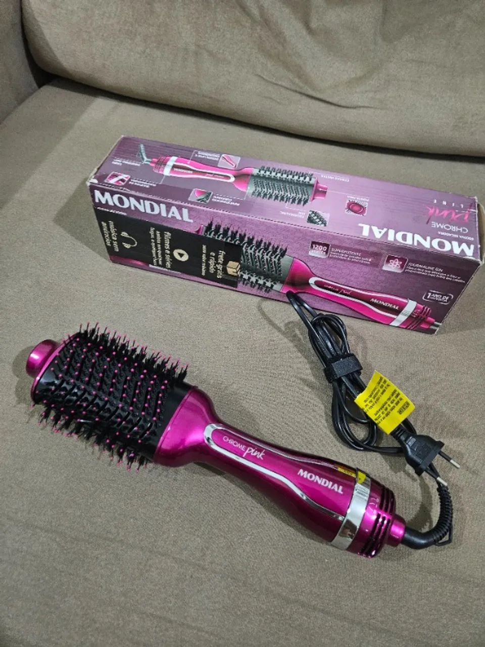 Escova Secadora de Cabelo Chrome Pink - Mondial