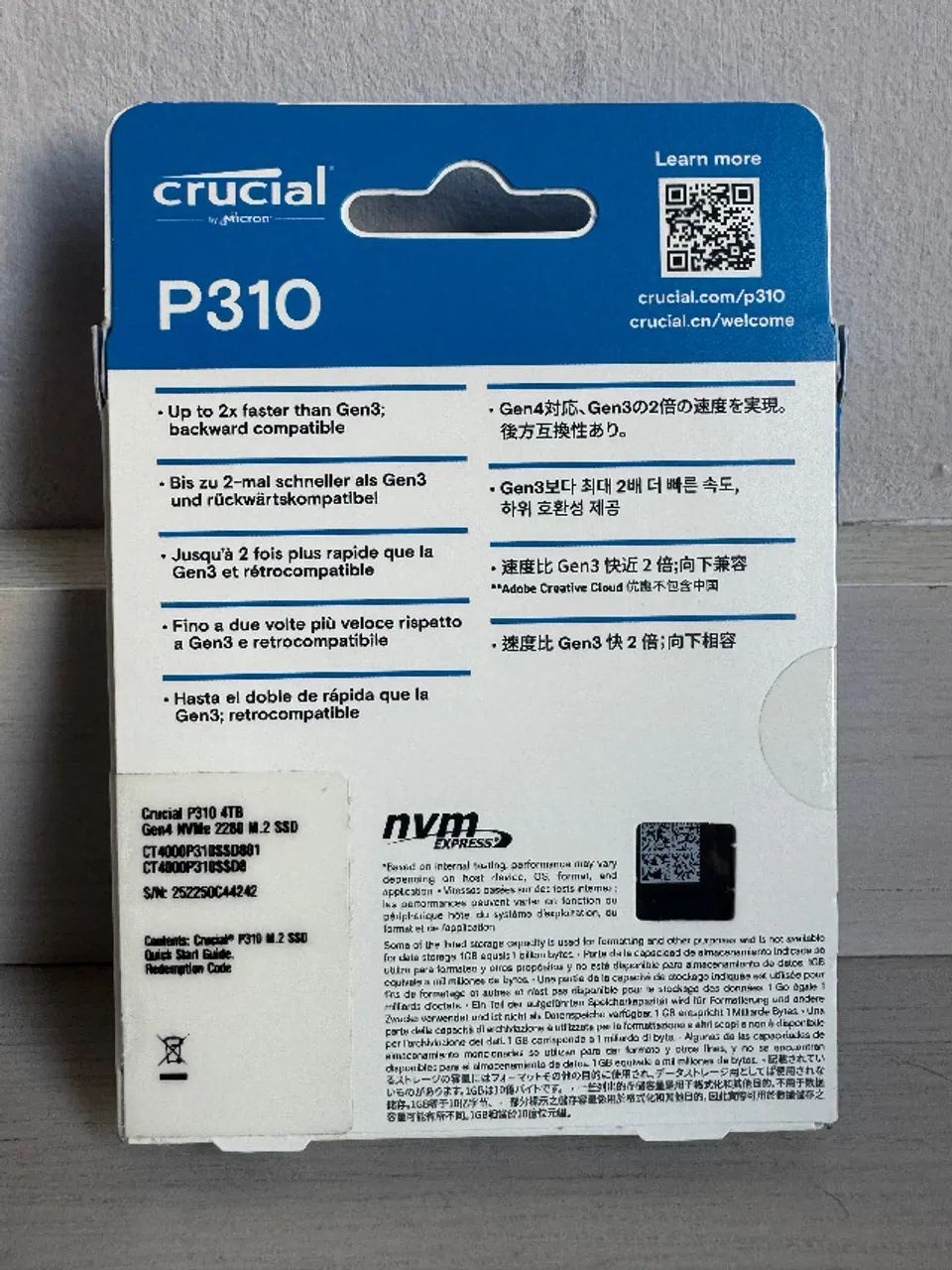Ssd M.2 4TB Crucial P310 - Pcie Gen4 2280 Nvme 7.100mhz Ps5 - Foto 2