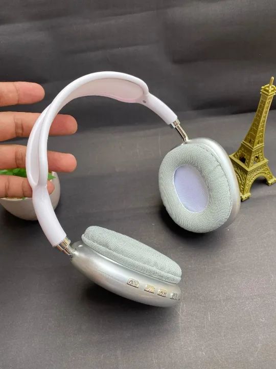 Fone Headphone Bluetooth Wireless Extra Bass P9 Air Top Max Cor Prateado - Foto 3