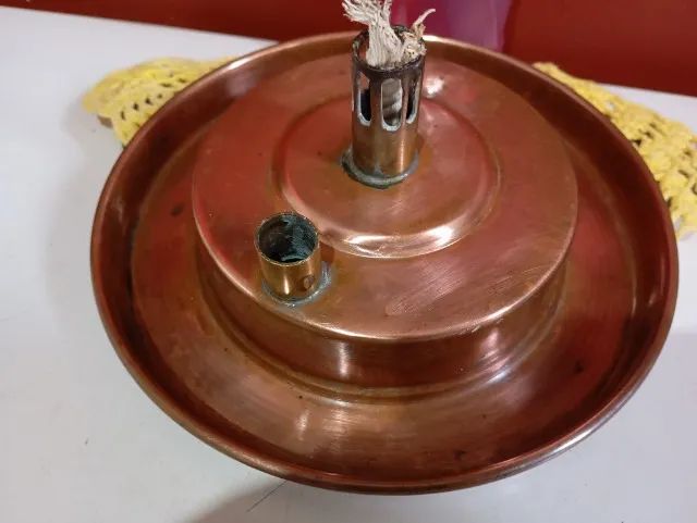 lamparina lampião antigo em cobre importado - Foto 5