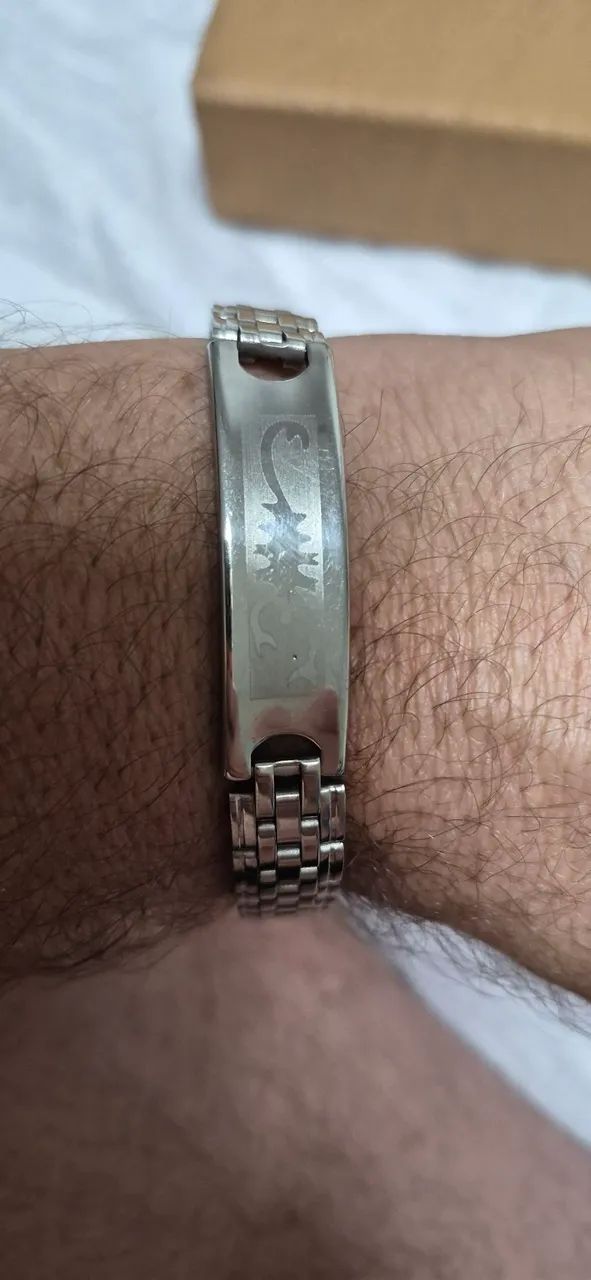 Linda Pulseira em aço Scorpions  - Foto 4