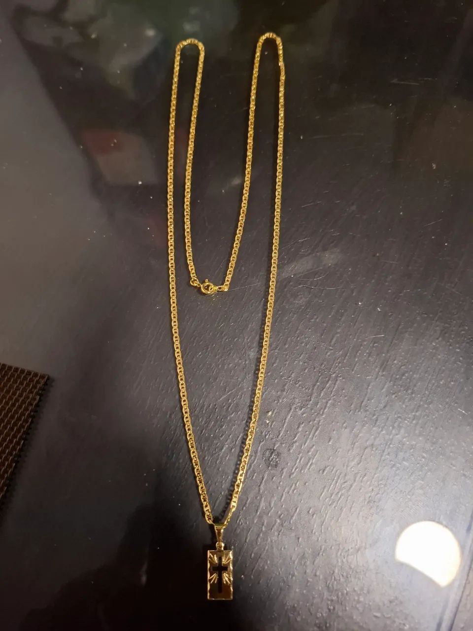Corrente piastrine banhada a ouro 2mm 70 cm 