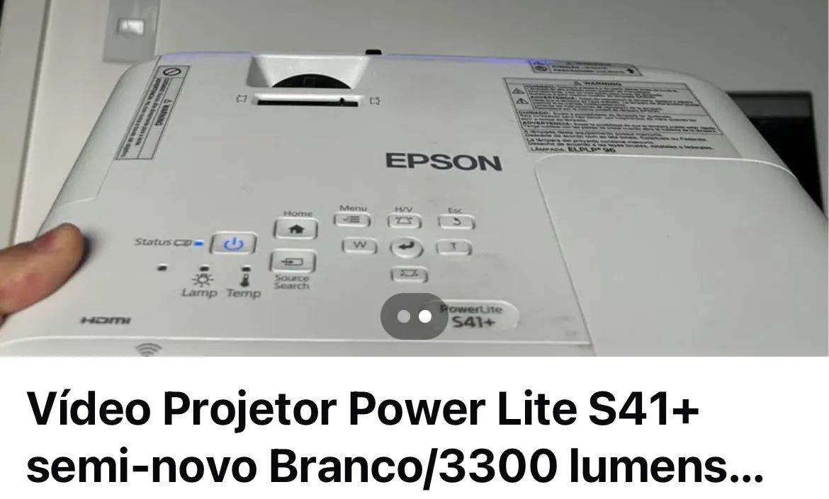 Vídeo projetor Epson power lite S 41+ (3300) lumens