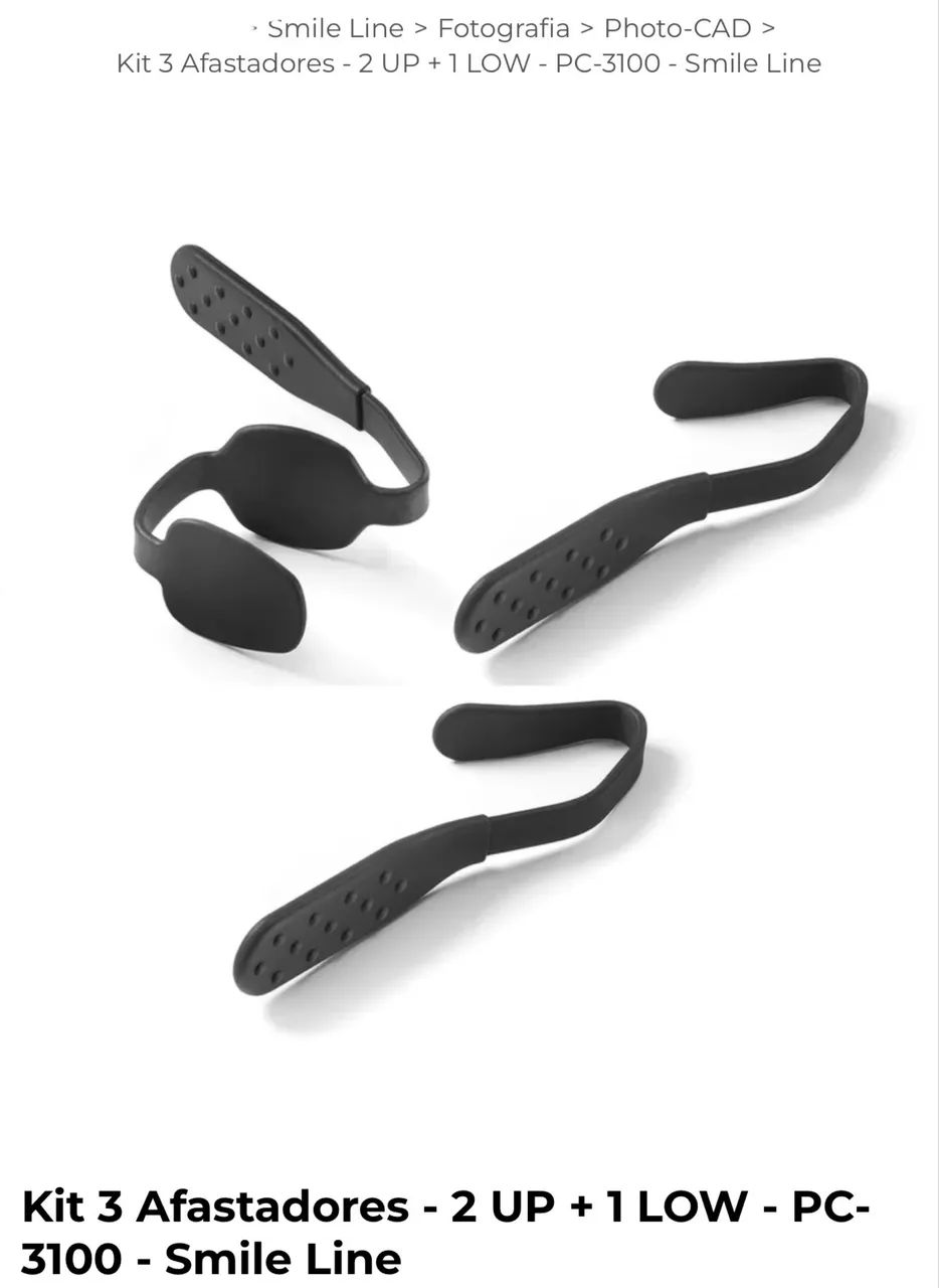Kit 3 Afastadores Odontológicos - PC-3100 - Smile Line. NOVO.