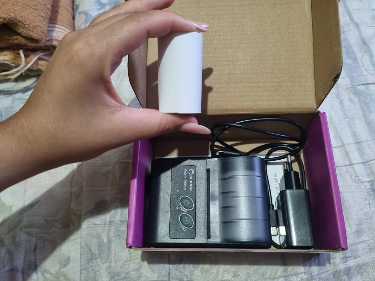 Mini Impressora Térmica 58mm Oi Vida Bluetooth/USB - Seminova na Caixa - Foto 4