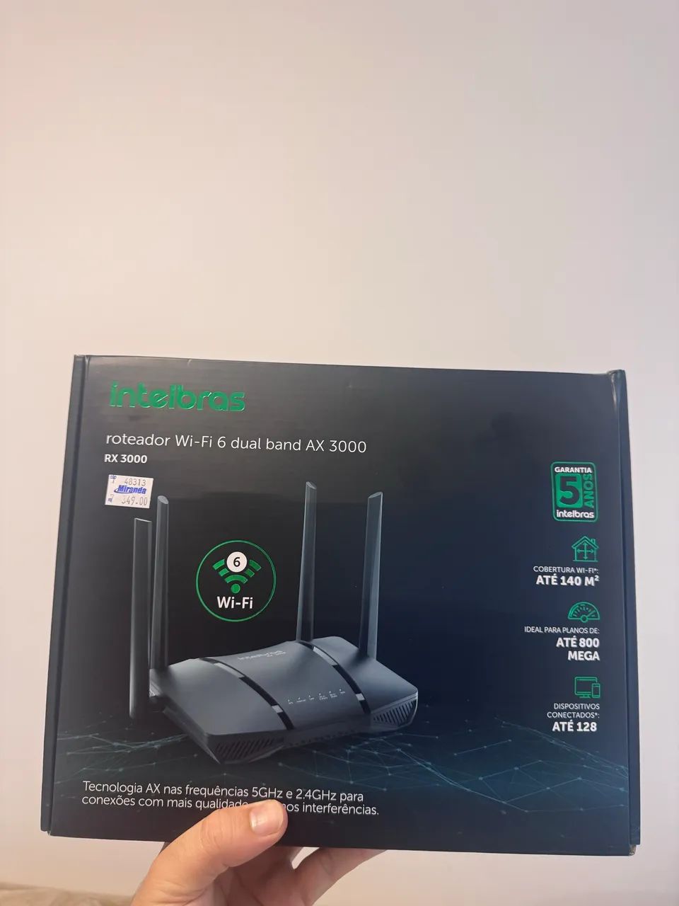 Roteador Intelbras RX 3000 (Wi-Fi 6 Dual Band AX3000)