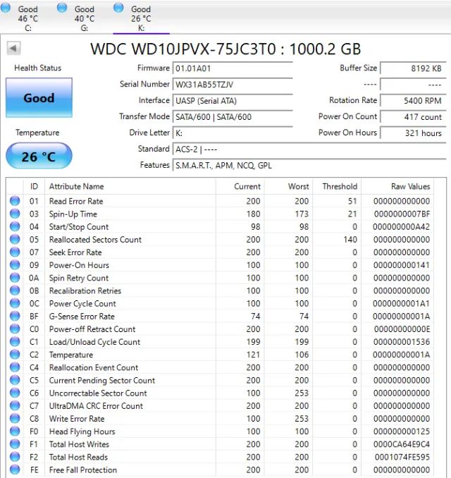 HD Notebook 1TB Western Digital Blue - Apenas 321h de Uso (Semi-Novo) - Foto 2