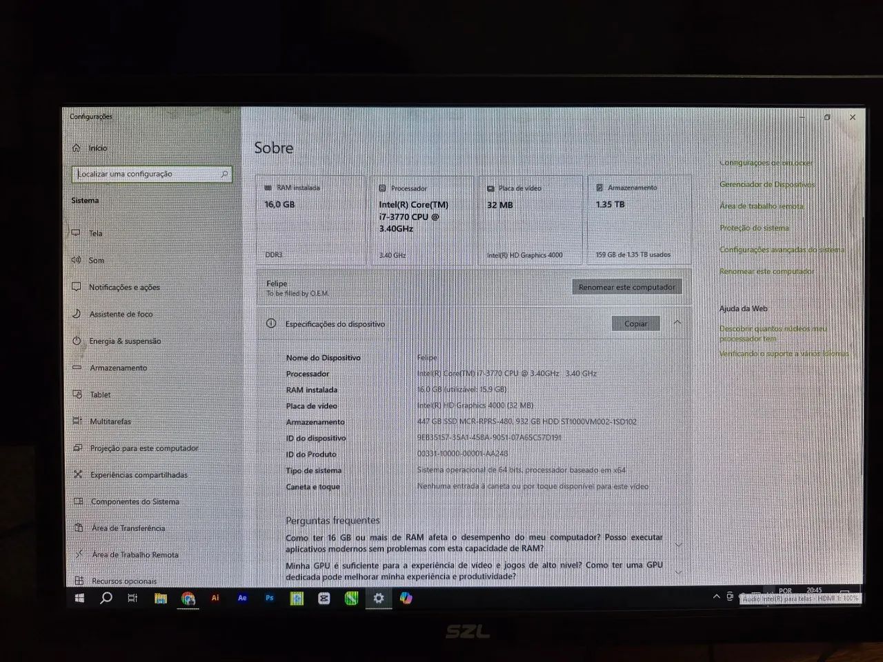 PC COMPLETO Intel Core i7 | 16GB RAM | SSD 480GB + HD 1TB - Foto 5