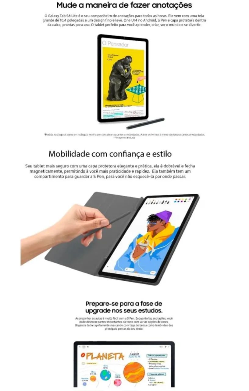 Tablet S6 Samsung  vai com capa rosa e caneta. - Foto 3
